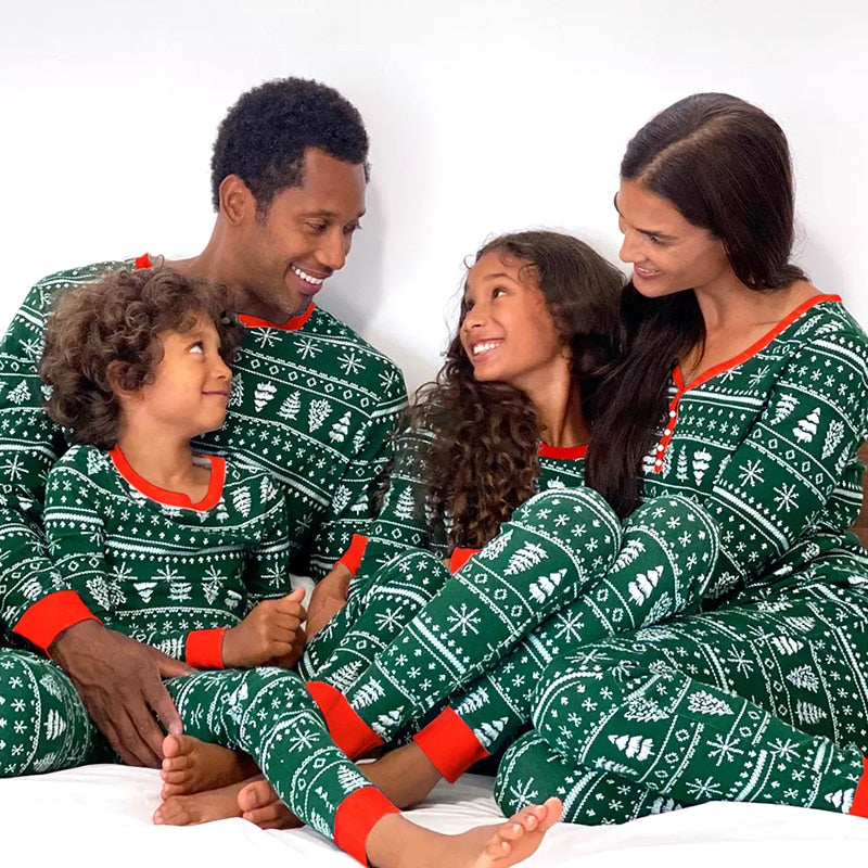 Green Christmas Family Matching Pajamas Onesie