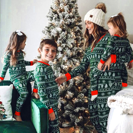 Green Christmas Family Matching Pajamas Onesie