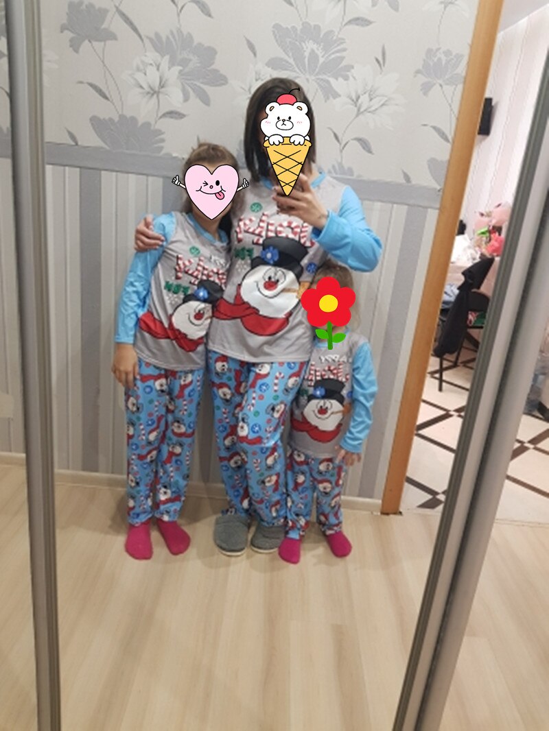 Blue Snowman Christmas Pajamas 2 Piece Set