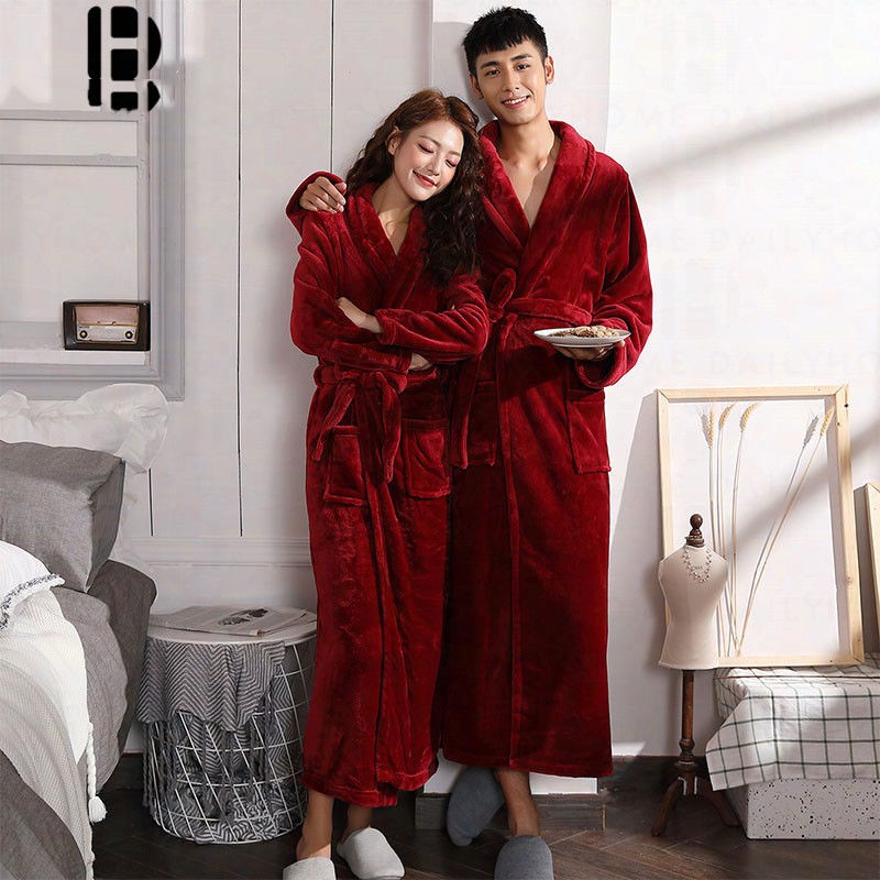 Women / Men Bathrobe Coral Fleece