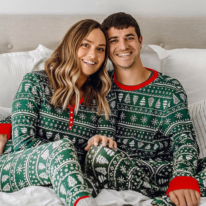 Green Christmas Family Matching Pajamas Onesie