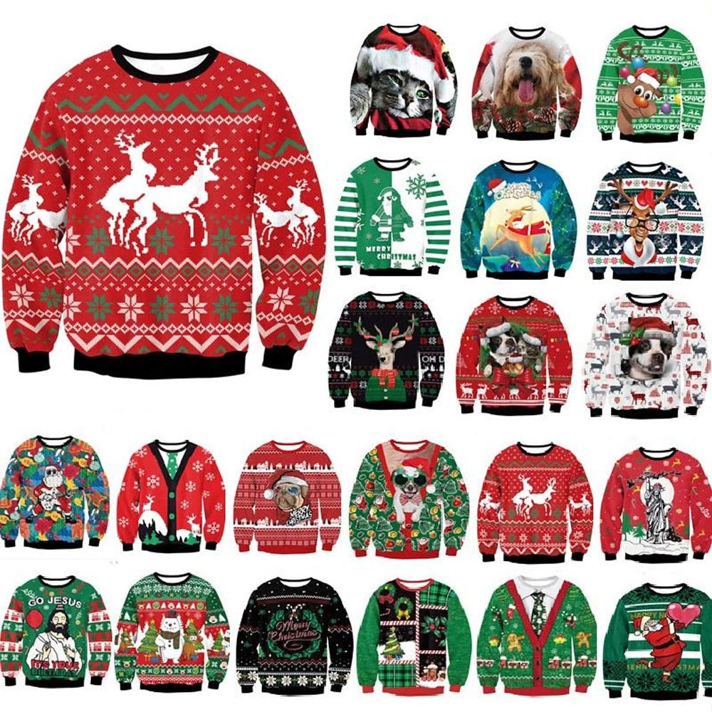 Hanging Santa Men / Women Ugly Christmas Sweater