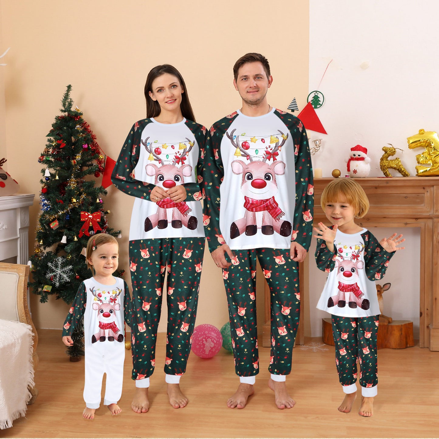 Christmas Family Pajamas Set Cotton Comfortable