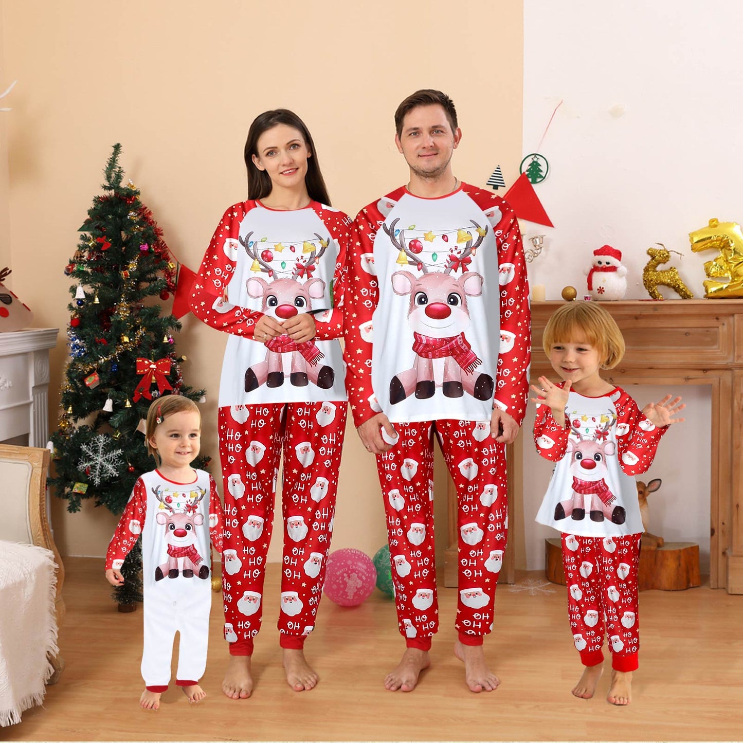 Christmas Family Pajamas Set Cotton Comfortable