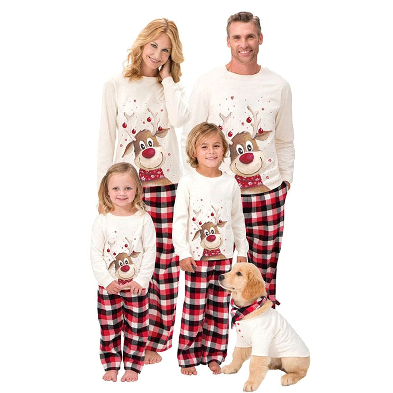 Christmas Family Matching Pajama Outfits White Christmas