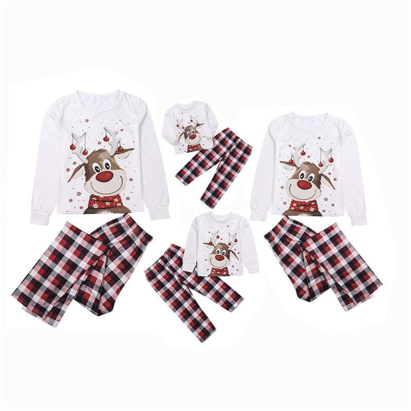 Christmas Family Matching Pajama Outfits White Christmas