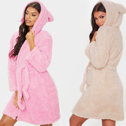 Animal Flannel Women Bathrobe